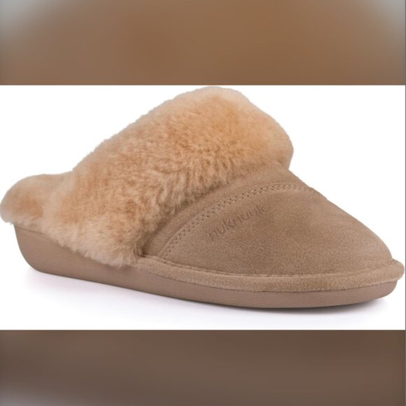 Nuknuuk Leather Suede Sheepskin Slippers Size 7 *Brand New In Box, Never Worn* - Picture 1 of 5